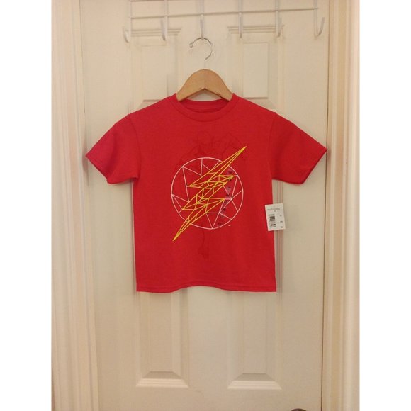 NWT Boys The Flash Red Crew Neck T-Shirt Size 5/6 - Picture 1 of 6